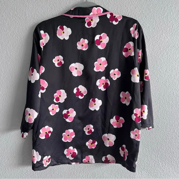 Kate Spade Black Floral Print PJ Top - Picture 6 of 8